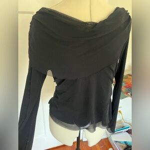 Mesh, black, drape top (vintage)